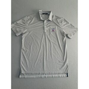RLX Ralph Lauren Polo Shirt Men's XL Gray Stripe 2019 US Open Pebble Beach Golf